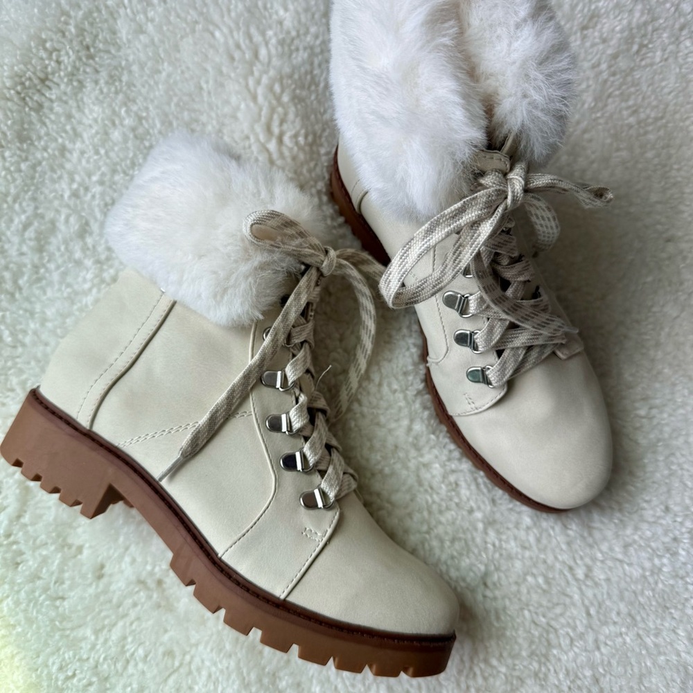 Faux fur-lined boots